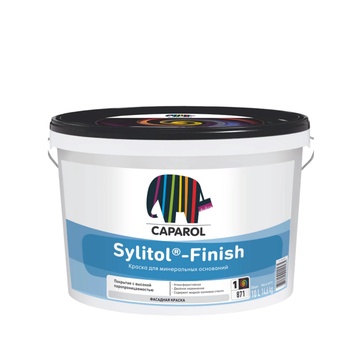 Краска дисперсионно-силикатная фасадная для наружных работ Caparol Sylitol-Finish / Силитол-Финиш База 1, 10л (Капарол)
